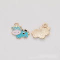 Cartoon Cow Enamel Metal Charm in Four Colors Jewelry Component view 5