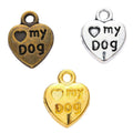 Vintage Finish Metal My Dog Heart Charms in 3 Style Options view 5