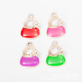 Gold Tone Handbag Charm with Flower and Four Enamel Colors view 5