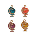 Colorful Globe Enamel Charm in Textured Metal for Jewelry Making view 5