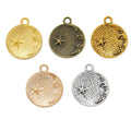 Celestial Starburst Round Disc Charm in 5 Pictured Finishes view 5