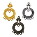 Ornate Round Multi-Loop Connectors in Three Metal Finishes view 5