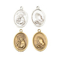 Praying Hands Oval Medal Charms in Antique Bronze, Antique Silver view 5