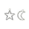 Antique Silver Openwork Star and Crescent Moon Charm Set view 5