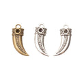 Vintage Style Metal Engraved Horn Pendant in 2 Metal Finishes view 5