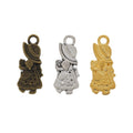 Braided Girl Metal Charms in Three Metallic Finishes view 5