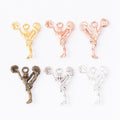 Cheerleader Charm Pom-Pom Figure Metal Pendant in Five Finishes view 5