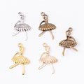 Ballerina Dancer Charm Pendants in 4 Metal Finish Options view 5