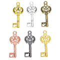 Ornate Skeleton Key Charm Metal Jewelry Making Component view 5