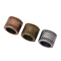 Diagonal Stripe Barrel Bead in 3 Metal Finishes for Jewelry Making view 5