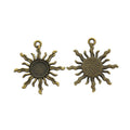 Sunburst Round Cabochon Setting Charms in Four Finishes view 5