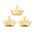 Small Crown Charm Pendants in Seven Metallic Finishes view 5