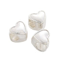Heart Large Hole Bead with a raised heart face in 4 Metal Finishes view 5