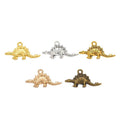 Stegosaurus Charm Small Textured Metal Pendant in Five Finishes view 5