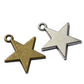 Five Point Star Charms In Antique Bronze And Silver view 5