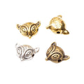 Fox Head Spacer Bead in 3 Metal Finishes for Jewelry Making view 5