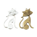 Sitting Cat Charm Openwork Metal Pendant in Two Finishes view 5