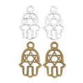 Star Hamsa Hand Metal Charm Pendant in 2 Finishes for DIY Jewelry view 5
