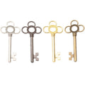 Vintage Finish Metal Flower Top Skeleton Key Charms in 4 Style Options view 5