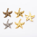 Textured Starfish Charm in Multiple Metal Finishes for Jewelry Making view 5