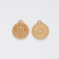 Round Saint Benedict Medal Charms in Four Finishes view 5