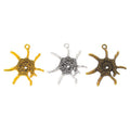 Sunburst Seashell-Shaped Metal Charm Pendants in 3 Finishes view 5