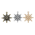 Ship Wheel Charm Pendants in 3 Metal Finish Options view 5
