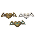 Love Heart and Wings Double Loop Jewelry Connector view 5