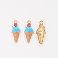 Enamel Ice Cream Cone Charm Metal Pendant for Jewelry Making view 5