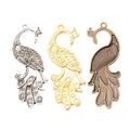 Peacock Metal Charm In 3 Finish Options for Jewelry Making view 5