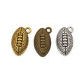 American Football Metal Charm for Jewelry Making in 3 Visible Finishes view 5