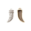 Curved Horn Charm in 2 Metal Finishes for Jewelry Making view 5