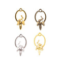 Rabbit Hand Mirror Metal Charm in 4 Finishes for Jewelry Making view 5