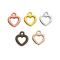 Open Heart Charms in Five Contrasting Metal Finishes view 5