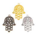 Filigree Hamsa Hand Charm in Multiple Metal Finishes for Jewelry Making view 5