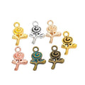 Spiral Rose Metal Charm in 7 Pictured Finishes Jewelry view 5