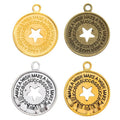 Star Wish Success Round Metal Charm in 4 Finishes for Jewelry Making view 5