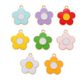 Six-Petal Enamel Flower Charms in Eight Bright Colors view 5