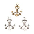 Rope Wrapped Anchor Charm in Antique Bronze and Silver Tone view 5