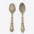 Long Patterned Ornate Spoon Charm Pendants in Five Finishes view 5