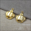 Beaded Crown Charm Alloy Jewelry Making Component in 3 Finish Options view 5