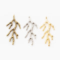 Textured Branch Metal Charms in Three Finish Options view 5