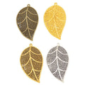 Openwork Filigree Leaf Pendant Metal Jewelry Making Component view 5