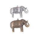 Ornate Elephant Pendant Charm in Two Antique Finishes view 5