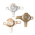 Floral Hair Dryer Metal Charms in 3 Pictured Finishes view 5