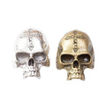 Cross Detail Skull Metal Beads in Two Antique Finishes view 5