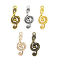Dotted Treble Clef Metal Charm in 5 Finishes for Jewelry Making view 5