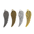 Long Feathered Angel Wing Metal Charms in Four Finishes view 5