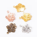 Layered Flower Connector Metal Component in 4 Distinct Finishes for Jewelry Making view 5