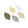 Vintage Finish Metal Openwork Leaf Charms in 5 Style Options view 5